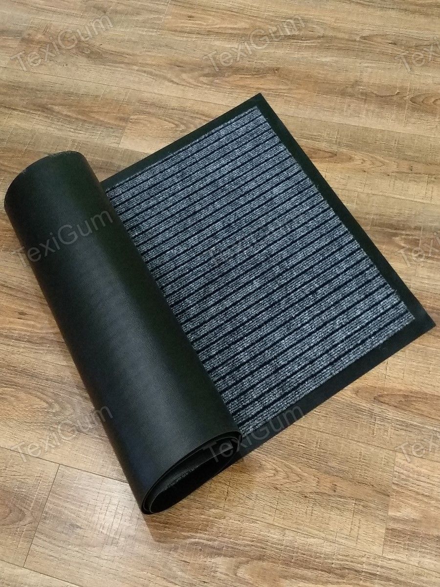 Коврик придверный TexiGum Рубчик PRO max 90х150 см Cерый входной в прихожую грязезащитный